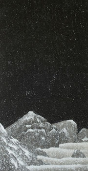 Silence #2 Ink and acrylic on Xuan paper mounted on canvas 61x122cm 2010