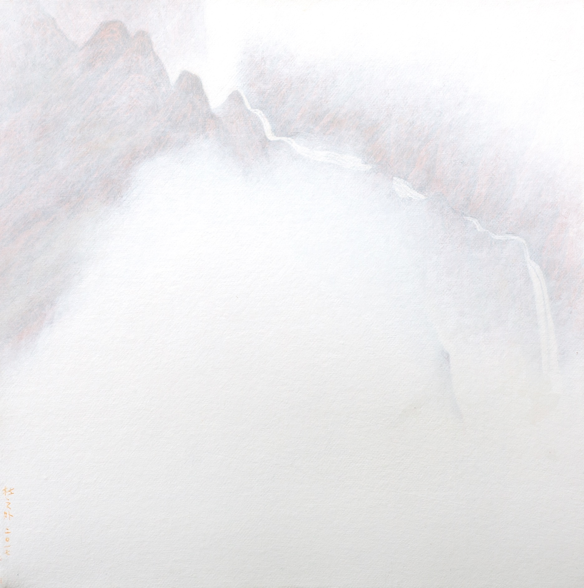 Pure Mind #4,  Ink and acrylic on Xuen paper,  30 × 30 cm,  2018