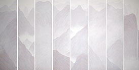 Enter the Emptiness#11 Ink and acrylic on canvas 150x37.5cm *8 panels 2014